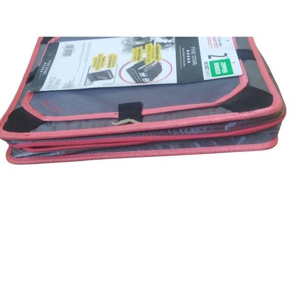 Mead Five Star Zipper Binder Black Pink Edge 2 Inch File Pocket Binder - Picture 11 of 11